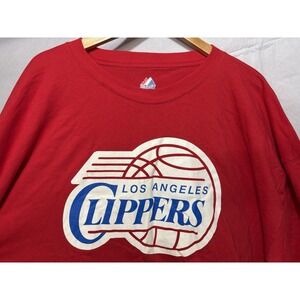 Los Angeles Clippers Shirt Long Sleeve Men's 4XL Tall Red Graphic Free Shipping